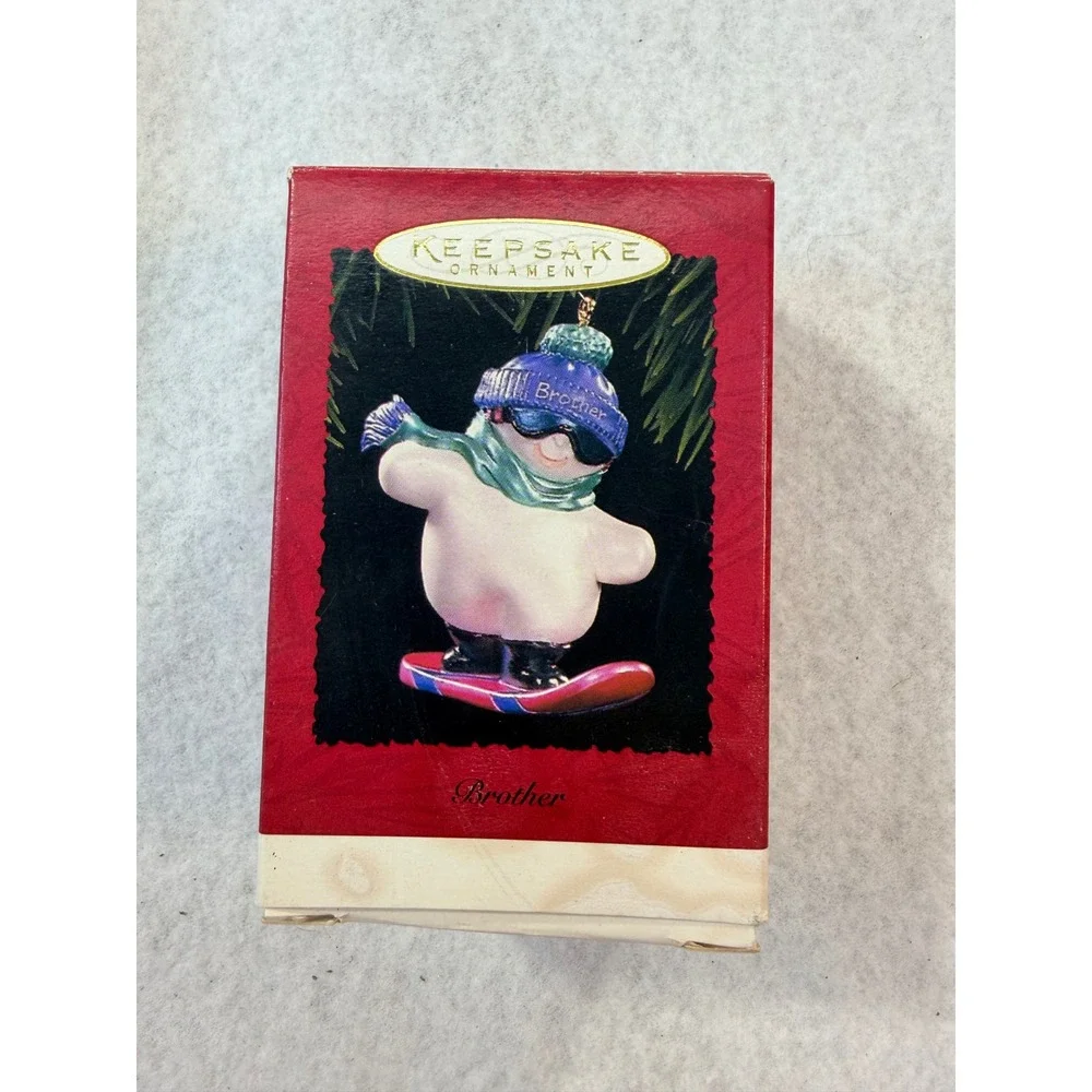 Hallmark Keepsake Ornament 1995 Brother Snowboarding Snowman Vintage QX5679